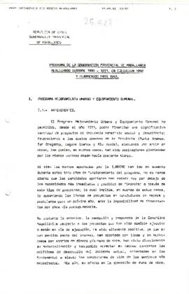 Programa de Gobernación Provincial de Magallanes realizados durante 1990-1991. En ejecución 1992 y planteados para 1993.
