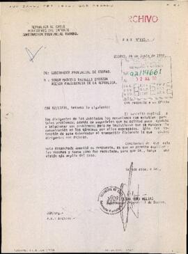 [Fax N° 110 de Gobernador de Osorno, informa]