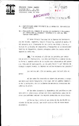 [Carta del Presidente del Comando de Defensa de Valparaíso dirigida al Presidente Patricio Aylwin referente a transporte]