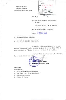 [Carta del Intendente de la Región del Maule dirigida al Jefe de Gabinete Presidencial, referente a solicitud de particular]