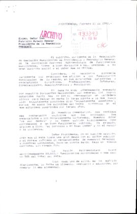[Carta de Secretario General de Asociación Regional Metropolitana de Funcionarios Municipales]