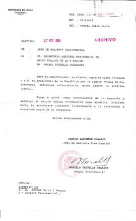 [Oficio Gab. Pres. Ord. N° 5354 de  Jefe de Gabinete Presidencial, remite copia de carta que se indica]