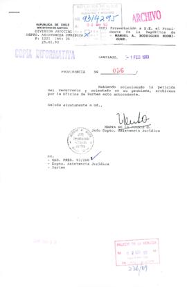 [Orden N° 056 de la División Judicial Providencia del Ministerio de Justicia]