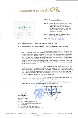[Oficio Ord. N° 297 de Alcalde de Viña del Mar, responde en relación a Of. Gab. Pres. N° 92/1205]