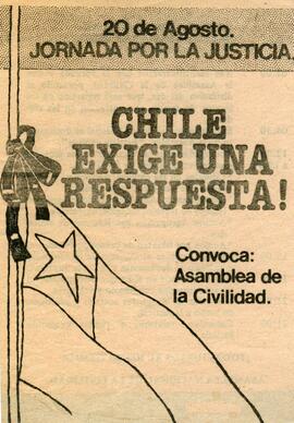 20 de Agosto Jornada por la Justicia Chile exige una respuesta!