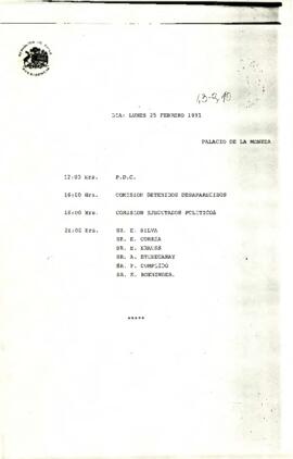 Programa lunes 25 febrero 1991