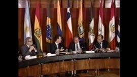 Presidente Aylwin en gira por Uruguay y se reúne con representantes de ALADI : video