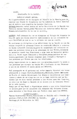 [Carta dirigida al Presidente Patricio Aylwin mediante la cual se denuncia abusos en gestión del Poder Judicial]