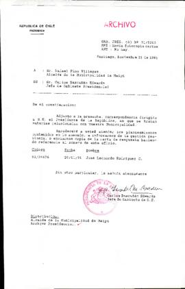 [Remite fotocopia de carta que se indica a Alcalde de Maipú]