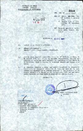 [Copia de Oficio Ord. Nº 2310 Alcalde de Antofagasta, responde en referencia a Of. Gab. Pres. Nº 91/4522]