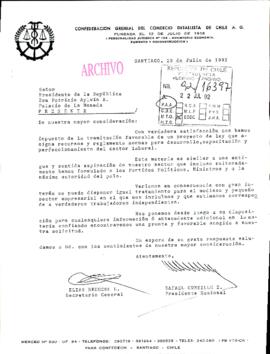 [Carta de la Confederación Gremial del Comercio Detallista de Chile A.G.]