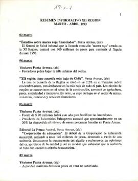 Resumen informativo XII Región en 1993