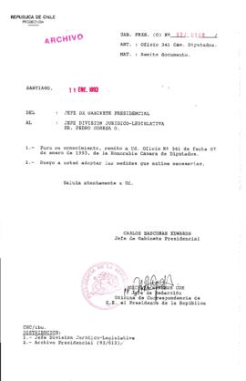 [Oficio  Gab. Pres. Ord. N° 0108 de Jefe de Gabinete Presidencial, remite documento]