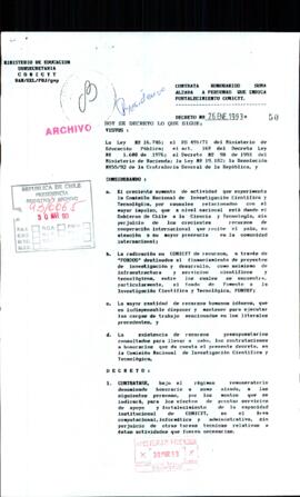 [Decreto N° 50 del Ministerio de Educación/CONICYT por contrata de nuevos funcionarios a honorarios]