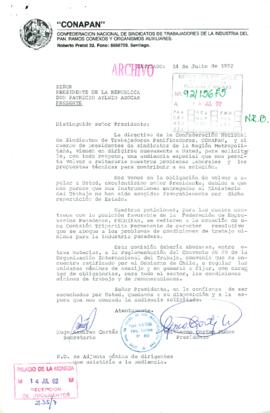 [Carta de dirigentes de CONAPAN dirigida al Presidente Patricio Aylwin]