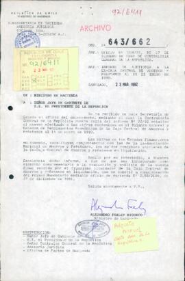 Informe de auditoría a la Ex-Caja Central de Ahorros y Préstamos al 15 de enero de 1990
