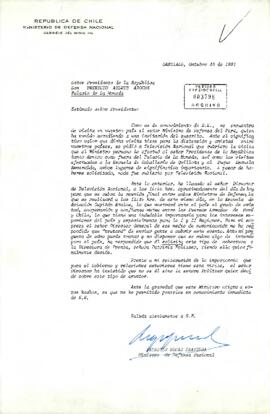 [Carta de Patricio Rojas al Presidente Patricio Aylwin Azócar]