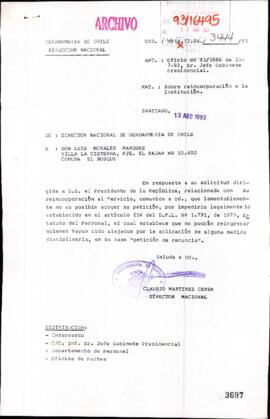 [Orden N° 14-02-04/3444/93 de Gendarmería de Chile]