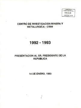 Centro de investigación minera y metalurgica - CIMM 1992-1993