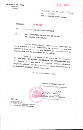 [Oficio Ord. N° 1404 de Jefe de Gabinete Presidencial, remite copia de carta que indica]