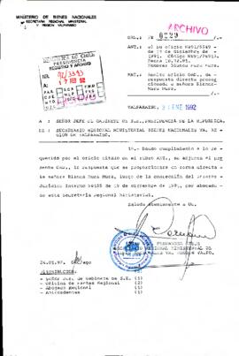 [Mensaje del Secretario Regional Ministerial de Bienes Nacionales de Valparaíso dirigido al Jefe de Gabinete Presidencial]