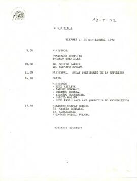 Agenda del 21 de Septiembre de 1990