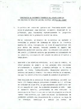 Comentarios al documento "sintesis del dilema esencial por despejar en relación con una política chilena del cobre"