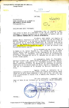 [Carta del Consejo Nacional del Colegio de Veterinarios de Chile dirigida al Presidente Patricio Aylwin]