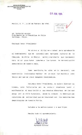 [Carta de Diamela Eltit al Presidente Patricio Aylwin Azócar]