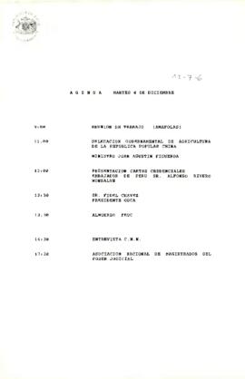 Agenda del 04 de Diciembre de 1990