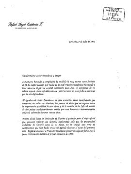 [Carta del Presidente de Costa Rica al Presidente Patricio Aylwin]