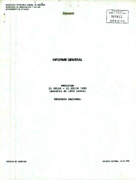 Informe general medición 13 julio- 23 julio 1992 encuesta nacional