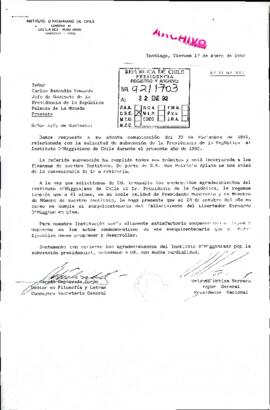 Subvención de la Presidencia de la República al Instituto O'Higginiano de Chile