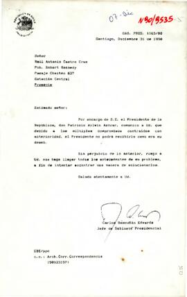 [Carta de Presidencia, dirigida a don Raúl Castro]