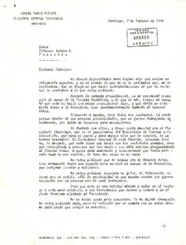 [Carta de Sr. Tomas Pablo Elorza relativa a actuar del Presidente respecto a campaña presidencial]