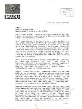 [Carta del MAPU dirigida al Presidente Patricio Aylwin]