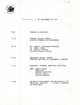 Programa Jueves 5 de Septiembre de 1991
