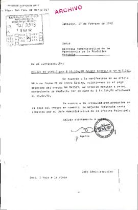 [Carta de agente del Banco del Estado de Chile dirigida al Director Administrativo de la Presidencia de la República]