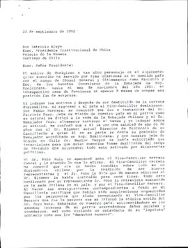 [Carta de ex-ministro de Embajada de Chile en República Dominicana]