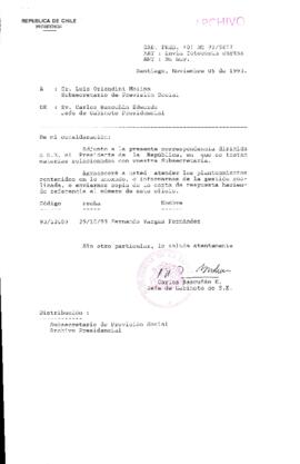 [Oficio Gab. Pres. N° 5677 de Jefe de Gabinete Presidencial, remite copia de carta que se indica]