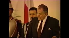 Presidente Aylwin asiste a ceremonia oficial en Montevideo: video