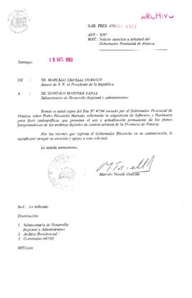 [Oficio  Gab. Pres. Ord. N° 4820 de Jefe de Gabinete Presidencial, solicita atención de caso que se indica]
