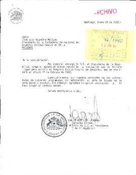 [Carta del Presidente de la Confederación Nacional de Deudores Habitacionales de Chile dirigida al Presidente Patricio Aylwin]