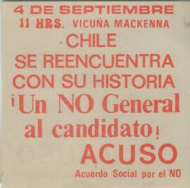 Chile se reencuentra con su historia ¡Un NO general al candidato!