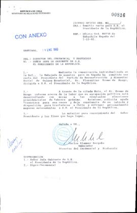 [Oficio Ord. N° 738 de Embajada de Chile en España del 1-12-92]