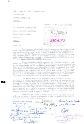 [Carta de miembros de Amnistía Internacional dirigida al Presidente Patricio Aylwin, referente al caso de Nelson Curiñir Lincoqueo]