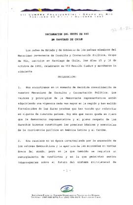 [Declaración de la VII Cumbre Presidencial del Grupo de Río 2]