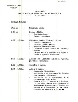 Programa Visita S.E. El Presidente de la República a Chillán