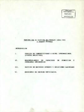 Evaluación de gestión de Codelco 1990-1991 y tareas futuras