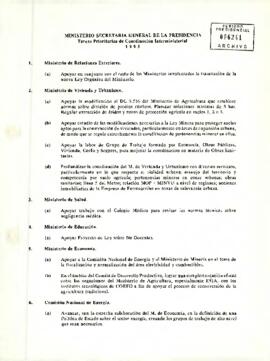 Ministerio secretaría general de la presidencia tareas prioritarias de coordinación internacional 1993